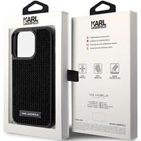 metalines ploksteles telefonui - Karl Lagerfeld "Rhinestone Plate Metal Logo Case iPhone 15 Pro" Black - 2 nuotrauka
