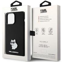 iphone 15 pro max deklas silicone case - Karl Lagerfeld "Silicone Choupette Metal Pin iPhone 15 Pro Max" Black - 2 nuotrauka