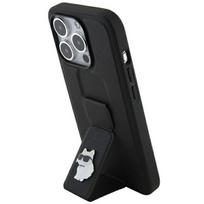 telefono deklas karl lagerfeld - Karl Lagerfeld Gripstand Saffiano Choupette Pins dėklas Apple iPhone 14 Pro Max Juodas (Black) - 3 nuotrauka