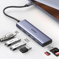 sd tf kortele - Adapteris HUB UGREEN CM511 USB-C prie HDMI, 3x USB-A 3.0, SD/TF - 10 nuotrauka