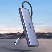 sd tf kortele - Adapteris HUB UGREEN CM511 USB-C prie HDMI, 3x USB-A 3.0, SD/TF - 11 nuotrauka