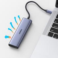 sd tf kortele - Adapteris HUB UGREEN CM511 USB-C prie HDMI, 3x USB-A 3.0, SD/TF - 12 nuotrauka