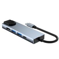usb to hdmi adapter - Tech-Protect V3-HUB 5in1 USB-C to 2xUSB-A 3.0 + HDMI + USB-C + LAN RJ45 Adapteris Pilkas (Gray) - 5 nuotrauka