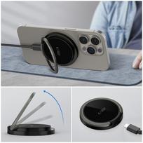 belaidis pakrovejas - Tech-Protect QI15W-A33 Magnetic MagSafe belaidis įkroviklis 15W Juodas (Black) - 3 nuotrauka