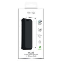 iphone 16 apsauginis stiklas - Puro Frame Tempered Glass with frame for iPhone 16 - 2 nuotrauka