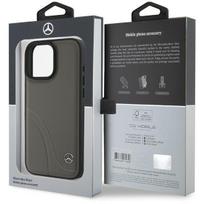 stitch telefono deklas - Mercedes-Benz "MB Curved Stitches Leather Case for iPhone 16 Pro Max" Rudas (Brown) - 2 nuotrauka