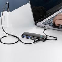 usb a sakotuvas - Orico PAPW4A-C3 USB-A šakotuvo prijungimo stotis 4x USB-A 3.0 - Juodas (Black) - 3 nuotrauka