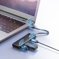 usb a sakotuvas - Orico PAPW4A-C3 USB-A šakotuvo prijungimo stotis 4x USB-A 3.0 - Juodas (Black) - 4 nuotrauka