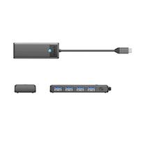 usb a sakotuvas - Orico PAPW4A-C3 USB-A šakotuvo prijungimo stotis 4x USB-A 3.0 - Juodas (Black) - 9 nuotrauka