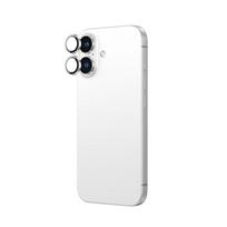 iphone 16 apsauginis stiklas - AmazingThing AR Aluminum 2 Lens Glass with Camera Lens Frame for iPhone 16 / 16 Plus - White - 4 nuotrauka