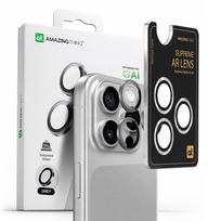 iphone 16 pro max ekranas - AmazingThing AR Aluminum 3 Lens Glass with Camera Lens Frame for iPhone 16 Pro / 16 Pro Max - Gray - 2 nuotrauka