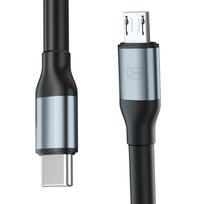 usb c kabelis - 3mk Hyper Cable N-SERIES USB-C to Micro USB 1m QC 3.0 5V/2A 10W Juodas (Black) - 2 nuotrauka
