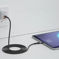 usb c kabelis - 3mk Hyper Cable N-SERIES USB-C to Micro USB 1m QC 3.0 5V/2A 10W Juodas (Black) - 4 nuotrauka