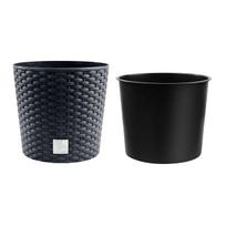 lauko vazonai rato - Prosperplast Lauko plastikinis vazonas RATO ROUND 30x30x27 Pilkas (Grey) - 2 nuotrauka