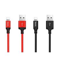 apple pakrovejas - Hoco Premium Times Speed X14 USB To Apple Lightning Cable 1m Black/Red - 2 nuotrauka