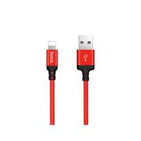apple pakrovejas - Hoco Premium Times Speed X14 USB To Apple Lightning Cable 1m Black/Red - 5 nuotrauka