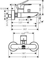 rebrant - Vonios maišytuvas Hansgrohe Rebris E, chromo - 4 nuotrauka