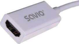 hdmi kabelis baltas - Savio Adapter Mini Displayport / HDMI 0.11m White - 3 nuotrauka