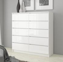 komoda akord - Komoda Akord K140, skaidri/balta, 40 cm x 138 cm x 121 cm - 3 nuotrauka
