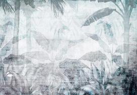 Fototapetas Artgeist Vanishing Jungle - Landscape Of Exotic Nature In Blue Tones, 140 cm x 200 cm
