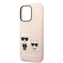 telefono deklas karl lagerfeld - Karl Lagerfeld "Silicone Karl and Choupette Magsafe iPhone 14 Pro Max" Pink - 3 nuotrauka