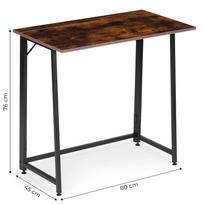 rasomasis stalas 80 - Sulankstomas rašomasis stalas ModernHome Loft Style, 80 cm x 45 cm, 76 cm, riešuto sp. - 2 nuotrauka