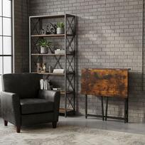 rasomasis stalas 80 - Sulankstomas rašomasis stalas ModernHome Loft Style, 80 cm x 45 cm, 76 cm, riešuto sp. - 9 nuotrauka