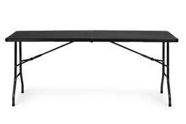 sulankstomi stalai - Lauko stalas ModernHome, juodas, 180 cm x 74 cm x 74 cm - 5 nuotrauka