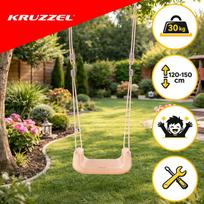 vaikiskos supynes - Kruzzel 3in1 vaikiškos sūpynės, pilkai smėlio spalvos (Gray-Beige) - 4 nuotrauka