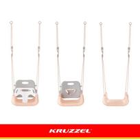 vaikiskos supynes - Kruzzel 3in1 vaikiškos sūpynės, pilkai smėlio spalvos (Gray-Beige) - 7 nuotrauka
