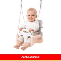 vaikiskos supynes - Kruzzel 3in1 vaikiškos sūpynės, pilkai smėlio spalvos (Gray-Beige) - 9 nuotrauka