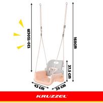 vaikiskos supynes - Kruzzel 3in1 vaikiškos sūpynės, pilkai smėlio spalvos (Gray-Beige) - 12 nuotrauka