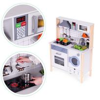medine vaikiska virtuve - Vaikiška medinė virtuvėlė EcoToys PLK563W, balta (White) - 4 nuotrauka