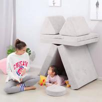 sofa senukai - ECOTOYS modulinė sofa vaikams DIY, pilka (Gray) - 5 nuotrauka