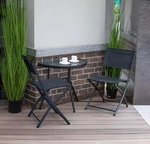 stiklinis staliukas - Balkono staliukas MultiGarden, skaidrus/juodas (Transparent/Black) - 5 nuotrauka