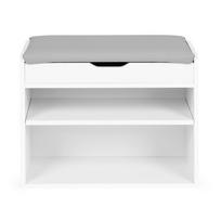 batu lentyna - Suoliukas su batų lentyna ModernHome, baltas (White), 60 cm x 30 cm x 47 cm - 2 nuotrauka