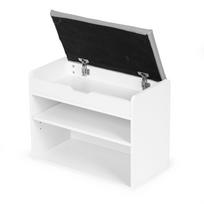 batu lentyna - Suoliukas su batų lentyna ModernHome, baltas (White), 60 cm x 30 cm x 47 cm - 3 nuotrauka