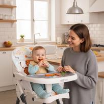 maitinimo kedutes - Maitinimo kėdutė EcoToys, balta/žalia/oranžinė (White/Green/Orange) - 5 nuotrauka