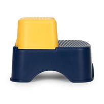 tualeto laiptelis - ECOTOYS vaikiška tualeto kėdutė su laipteliais ir platforma, mėlyna (Blue)/geltona (Yellow) - 4 nuotrauka