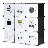 vaiku spinteles - Lentyna ModernHome PJJCBS0009-09D, balta/juoda, 110 cm x 37 cm x 110 cm - 4 nuotrauka