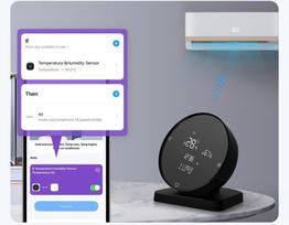 temperature sensor wifi tuya - Avatto WHS20S Išmanusis temperatūros ir drėgmės matavimo stotelė su IR bangų valdikliu kondicionieriui, Wi-Fi Tuya - 4 nuotrauka
