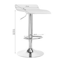 baro kede chromas - Baro kėdė 4Rico QS-B08, balta/chromo, 37 cm x 40 cm x 55 - 75 cm - 2 nuotrauka