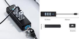 rj 45 usb adapteris - ORICO USB R01-U3-V1-BK-BP - 2 nuotrauka