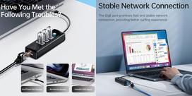 rj 45 usb adapteris - ORICO USB R01-U3-V1-BK-BP - 3 nuotrauka