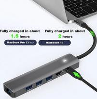 type c usb hdmi - USB Type-C - HDMI, LAN, 3x USB 3.0 Type-A, USB Type-C PD100W - 3 nuotrauka