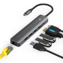 type c usb hdmi - USB Type-C - HDMI, LAN, 3x USB 3.0 Type-A, USB Type-C PD100W - 4 nuotrauka