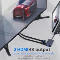 type c usb hdmi - USB Type-C - 2x HDMI, 1x VGA, 1x USB Type-A, 1x USB Type-C PD60W - 3 nuotrauka
