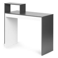 kompiuteriu lentyna - ModernHome CHDK07-DG Rašomasis stalas su lentyna 110x40x75 cm Balta/Pilka (White/Grey) - 3 nuotrauka