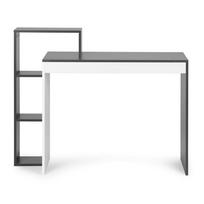 kompiuteriu lentyna - ModernHome CHDK07-DG Rašomasis stalas su lentyna 110x40x75 cm Balta/Pilka (White/Grey) - 4 nuotrauka