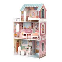 leles - Eco Toys Barbie Lėlių namas su baldų komplektu D8112 - 3 nuotrauka